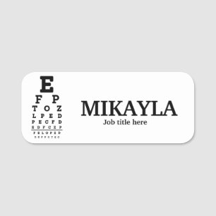 Porte-nom Balise Nom Opticien Eyechart Fun
