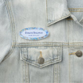 Porte-nom Balise Pastel Blue Fluid Marble Name (En situation)