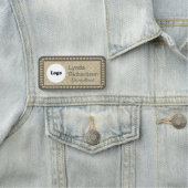 Porte-nom BALISE Taupe Neutre Beige et or Bling NAME (En situation)