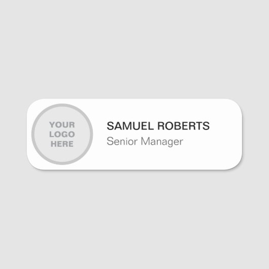 Porte-nom Balises de nom d'employé du logo personnalisé - Ma (Devant)