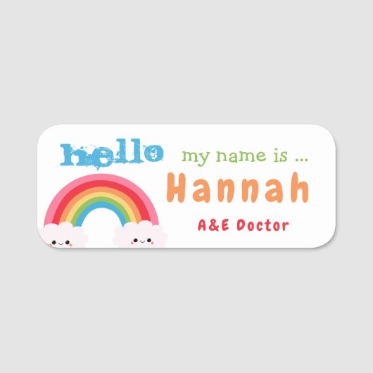 Porte-nom Balises de nom personnalisé Rainbows (Devant)