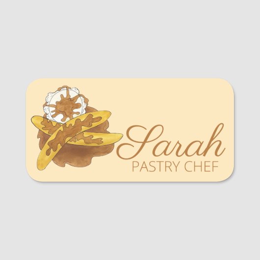 Porte-nom Bananes Foster Dessert Food Restaurant Chef (Devant)