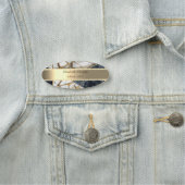 Porte-nom Bande d'or, Perles Marbre Géométrique Noir (En situation)