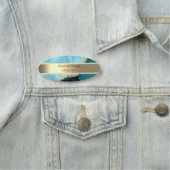 Porte-nom Bande d'or, Perles Séquences d'or en marbre turquo (En situation)