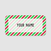 Porte-nom Bandes rouges et vertes (Devant)