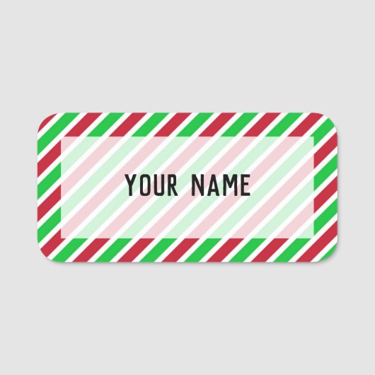 Porte-nom Bandes rouges et vertes (Devant)