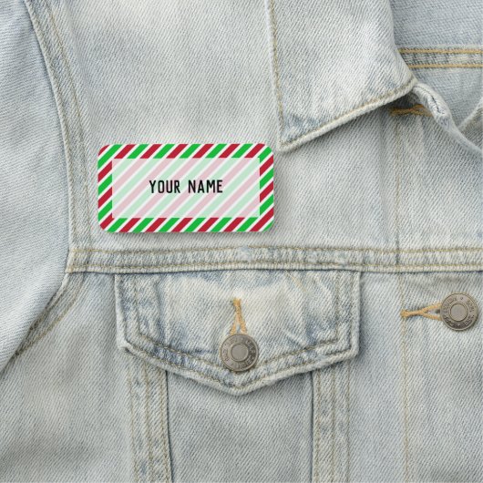 Porte-nom Bandes rouges et vertes (En situation)