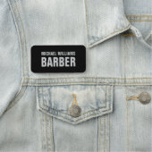 Porte-nom Barber Black Grey Gras Typographie (En situation)