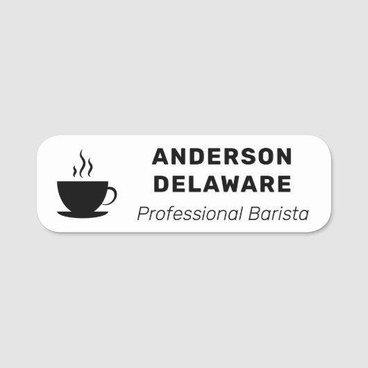 Porte-nom Barista moderne et professionnel (Devant)