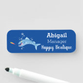 Porte-nom Barracuda poisson affamé de la pêche dessin animé (En situation)