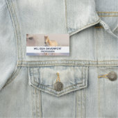 Porte-nom Beau Cheval Blanc Galloping dans la neige (En situation)