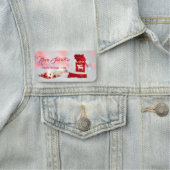 Porte-nom Beau Noël moderne sac cadeau rouge (En situation)