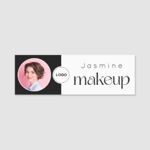 Porte-nom Beauté Noir Et Blanc Professionnel MUA Photo Qr