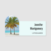 Porte-nom Beaux palmiers sur une plage tropicale (Devant)