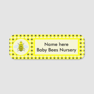 Porte-nom Bébé jaune mignon Bee Genre Nourriture neutre