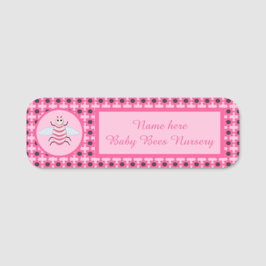Porte-nom Bee Custom Nursery (Devant)