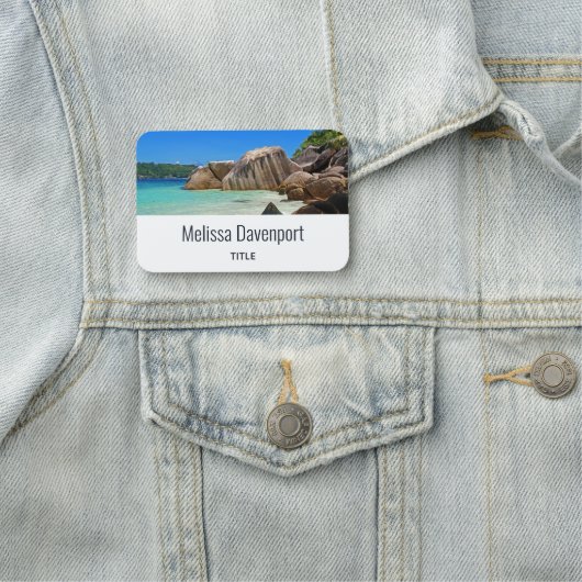 Porte-nom Belle Mer Tropicale Côte Rocheuse (En situation)