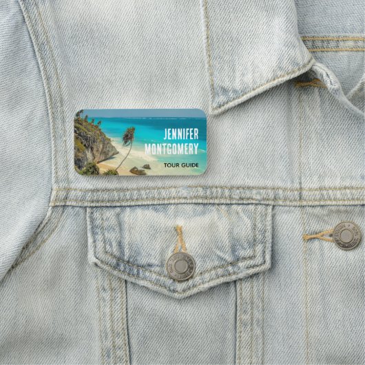 Porte-nom Belle plage de sable Paradis tropical (En situation)