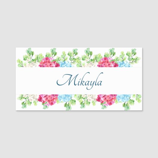 Porte-nom Belles fleurs d'Hydrangée (Devant)