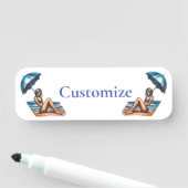 Porte-nom Bikini Girl Beach Napping Thunder_Cove (En situation)