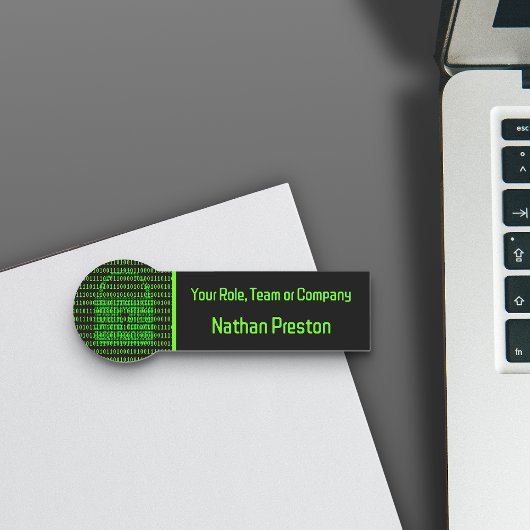 Porte-nom Binary Padlock - Web & technologie Privacy Black