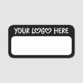 Porte-nom Black and White One Line Business Logo (Devant)