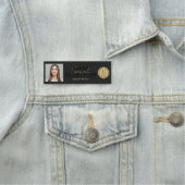 Porte-nom Black Makeup Artist Beauty Salon Employee ID (En situation)