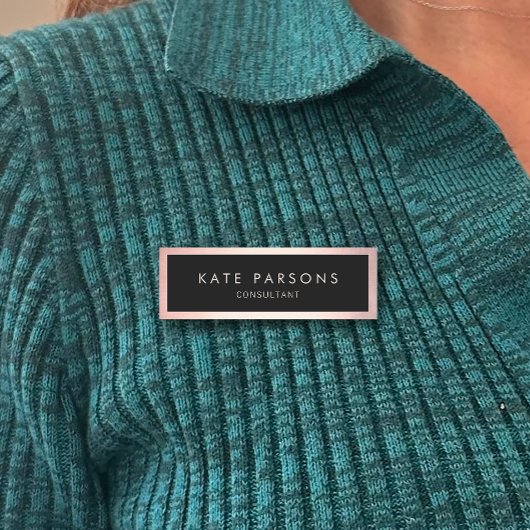 Porte-nom Black Rose Gold Bordure Beauté Spa Nom Balise