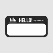 Porte-nom Black Your Logo Bonjour ! Mon nom est (Devant)