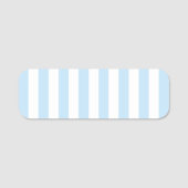 Porte-nom Blanc rayé bleu pâle moderne (Devant)