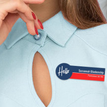 Blanc rouge et bleu Hello Personnalisé