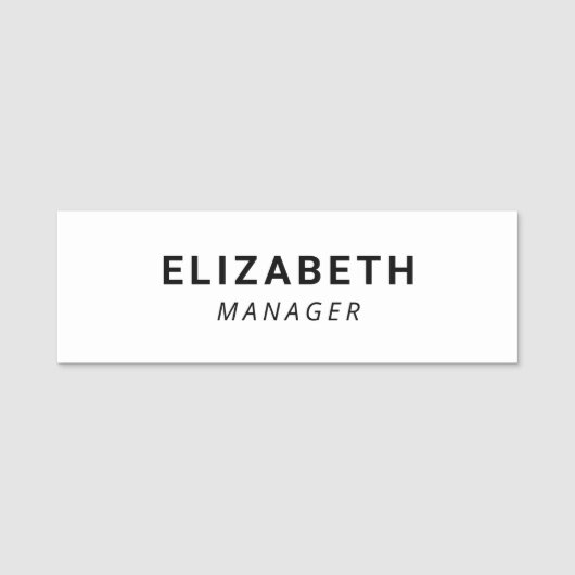 Porte-nom Blanc simple (Devant)