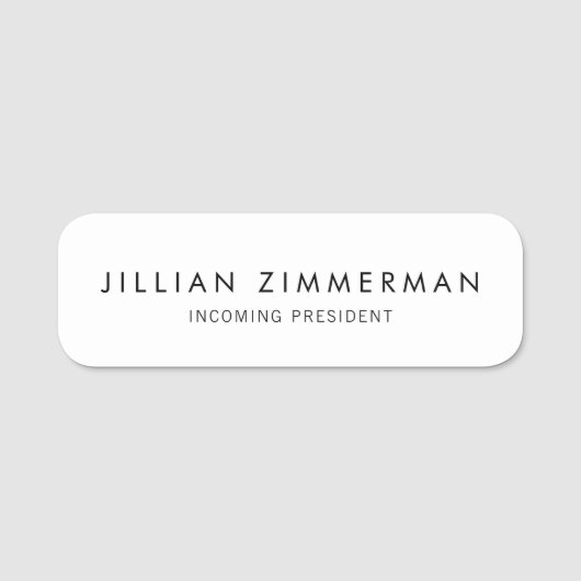 Porte-nom Blanc simple (Devant)