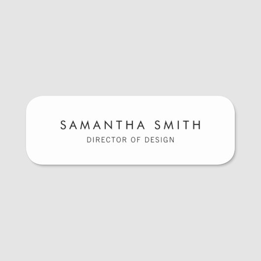 Porte-nom Blanc simple (Devant)