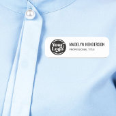 Porte-nom Blanc Simple Entreprise Logo Employé Magnétique