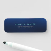 Porte-nom Bleu de nuit Élégant professionnel classe affaires (En situation)