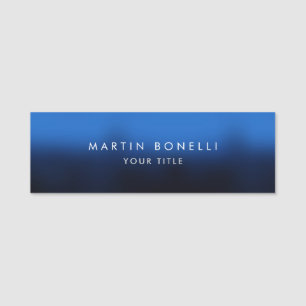 Porte-nom Bleu foncé Noir moderne minimaliste Plaque