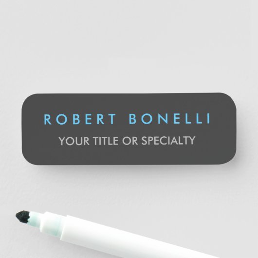 Porte-nom Bleu gris tendance (En situation)