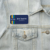 Porte-nom Bleu Nom commercial Urban Modern Vertical Stripes (En situation)