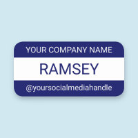 Bleu Personnalisé Nametag Magnétique Personnalisé