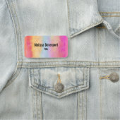 Porte-nom Bleu rose Jaune arc-en-ciel Abstraites bandes (En situation)