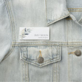 Porte-nom Bleu Vert Or Feuilleté Botanique Floral Bunch (En situation)