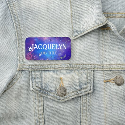 Porte-nom Blue] et Pink Clef et notes musicales (En situation)