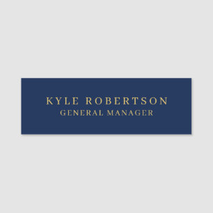 Porte-nom Blue Gold Professional Nom personnel tendance