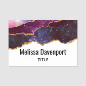 Porte-nom Blue & Purple Space & Stars Agate moderne (Devant)