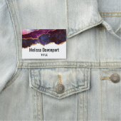 Porte-nom Blue & Purple Space & Stars Agate moderne (En situation)