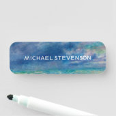 Porte-nom Blue Sky Sea Abstrait Unique Chic Moderne Minimal (En situation)