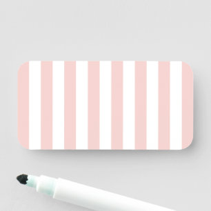 Porte-nom Blush et rayures verticales blanches Vierge