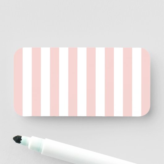 Porte-nom Blush et rayures verticales blanches Vierge (En situation)