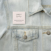 Porte-nom Blush Pink Black Makeup Salon Square (En situation)